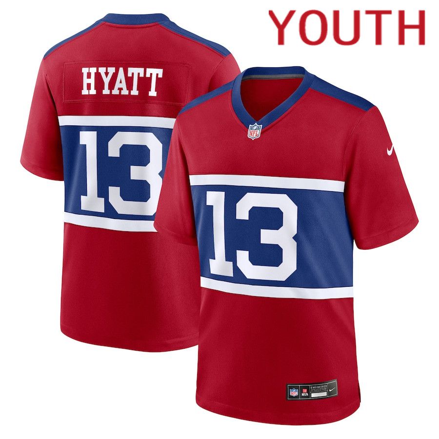 Youth New York Giants #13 Jalin Hyatt Nike Century Red Alternate Player Game NFL Jersey->youth nfl jersey->Youth Jersey